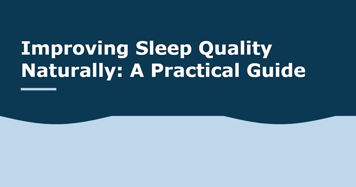 improving sleep quality